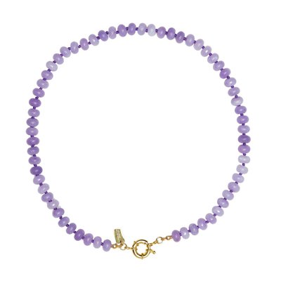 Stone Beaded Necklace - Purple
