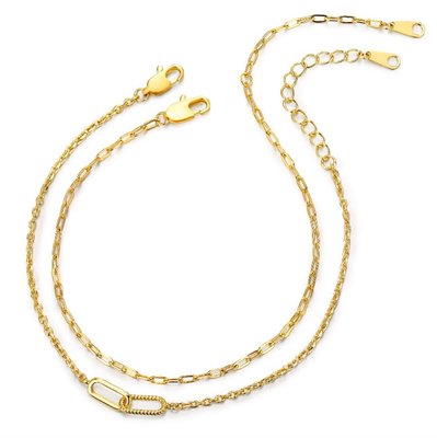 Dual Chain Paperclip Bracelet Set