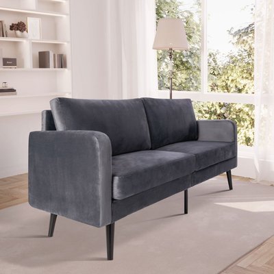 Velour Couch - Grey