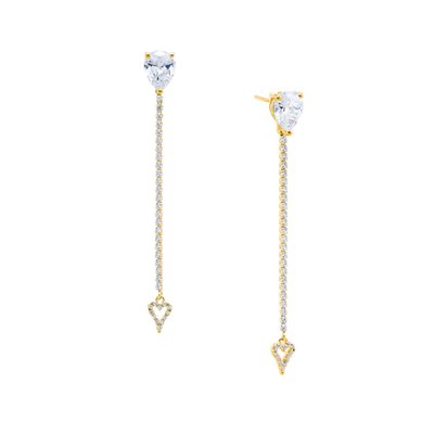Convertible Heart Drop Earrings - 2 Color Options