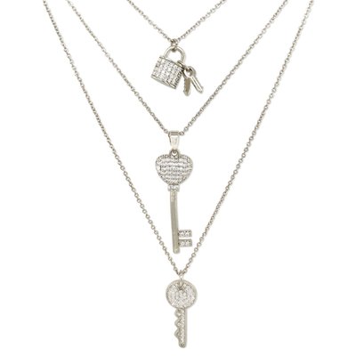 Lock and Key Necklace - 2 Color Options