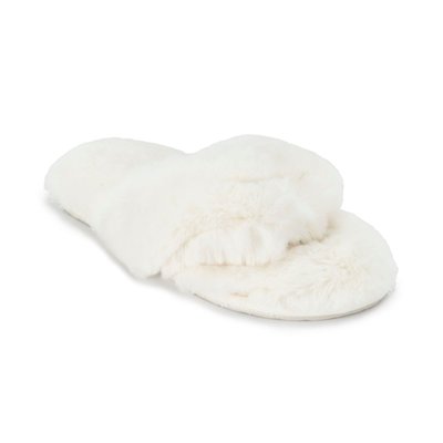 Faux Fur Slipper - White