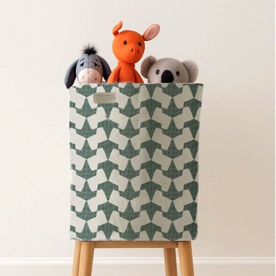 Canvas Bins (Set of 3) - Emerald Green Modern