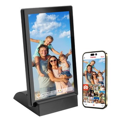 Wireless Digital Picture & Video Frame with Dock - Black