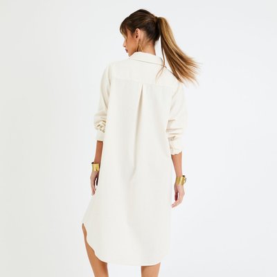 Linen Shirt Dress - Ivory