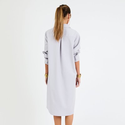 Linen Shirt Dress - Stone Gray