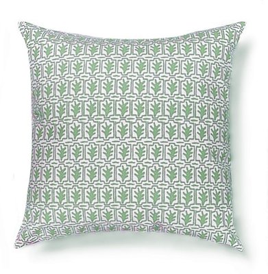Square Pillow Cover - Green Coral