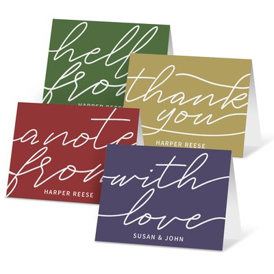 Folded Note Cards - Script Greeting