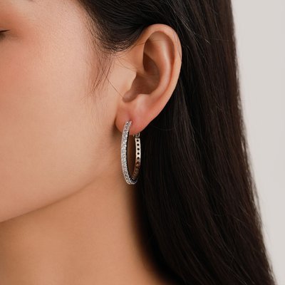 Opulent Glow Hoop Earrings - Silver