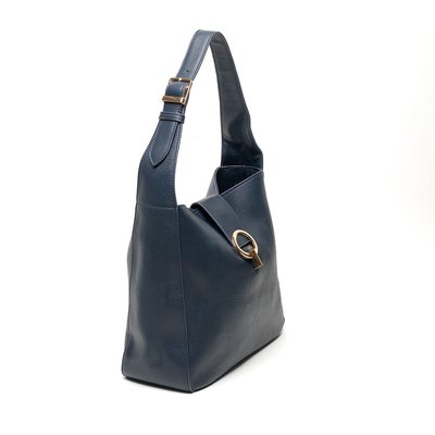 Madison Leather Handbag - Navy
