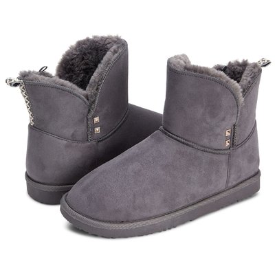 Women's Faux Fur Ankle Boots - Grey