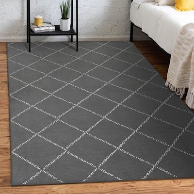 Medina Moroccan Rug - Black/Gray