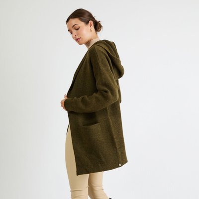 Cashmere Hooded Cardigan - Moss Green