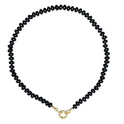 Stone Beaded Necklace - Black Agate