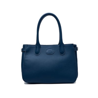 Leather Handbag - Navy
