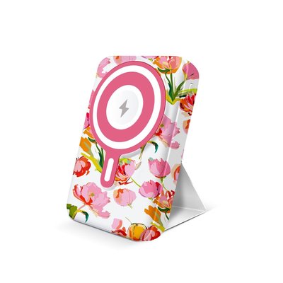 Wireless Charging Battery & Stand - Peonies