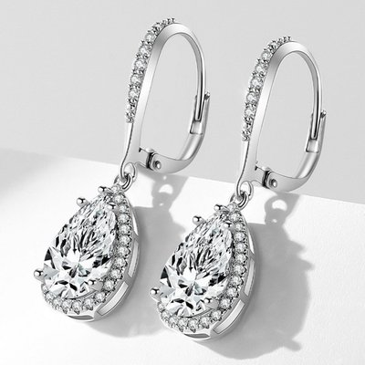 Majestic Grace Double Drop Earrings - Platinum