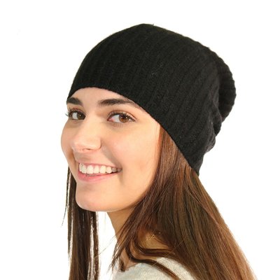 Slouchy Cashmere Hat - Black