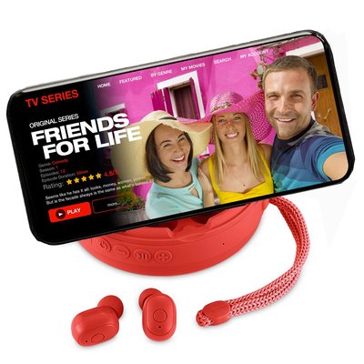 2 -1 Wireless Speaker & Earbuds- Red