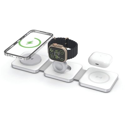 Tri Fold Charging Station - White