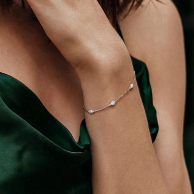 Station Bracelet (3/4ct) - Sterling Silver