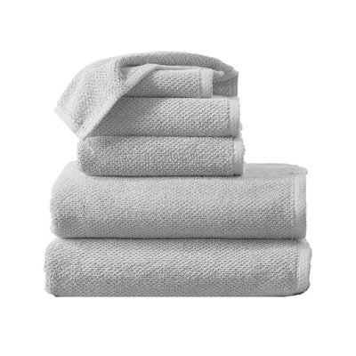 Woven Towels (6 Piece Set) - Light Grey