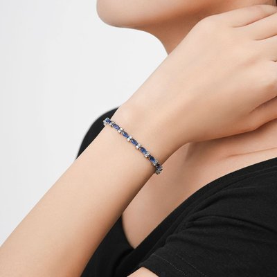 CZ Tennis Bracelet Marquise - Sapphire