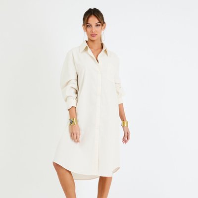 Linen Shirt Dress - Ivory