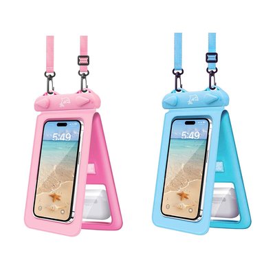 Waterproof Transparent Pouches - Pink/Blue