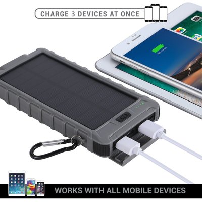 3 Port Solar Backup Battery - Grey