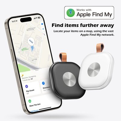 Leather Magnetic Wallet/Tracker/Stand - Black