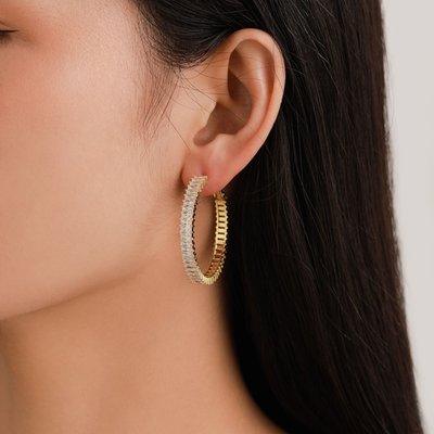 Lustre Bloom Hoop Earrings - 14K Gold