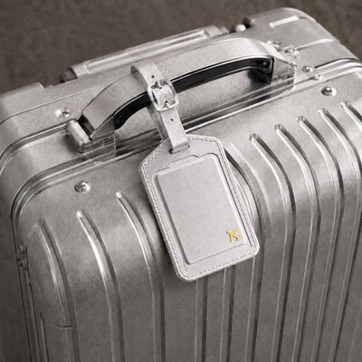 Leather Luggage Tag Trackers (2 Pack) - Silver