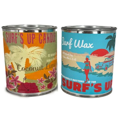 16-Ounce Paint Can Candles - Surf Wax & Coconut Lime