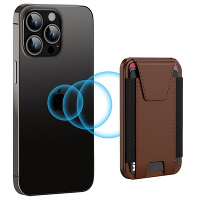 Leather Magnetic Wallet/Tracker/Stand - Tan