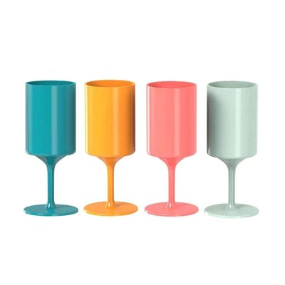 4 Piece Eco Stem Wine Glass Set - Multi