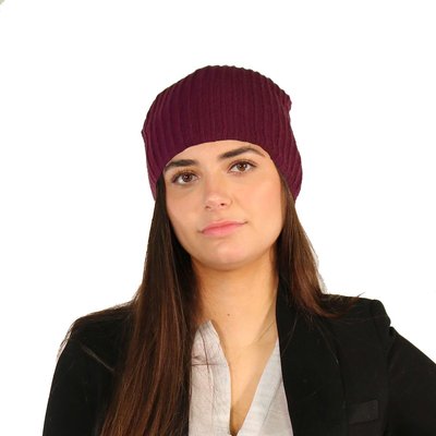 Slouchy Cashmere Hat - Bordeaux