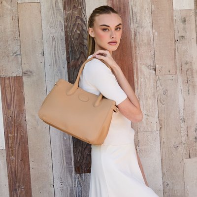 Leather Handbag - Camel