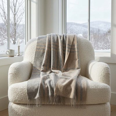 Boulder Throw - Light Grey/Light Taupe