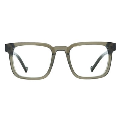 Anna Reading Glasses - Transparent Khaki/Solid Green