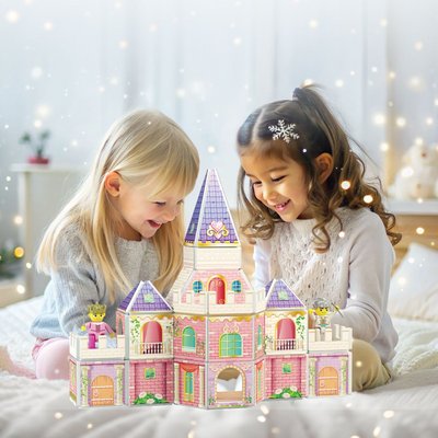 Magnetic Tile Set - 60 Piece Princess Castle Theme