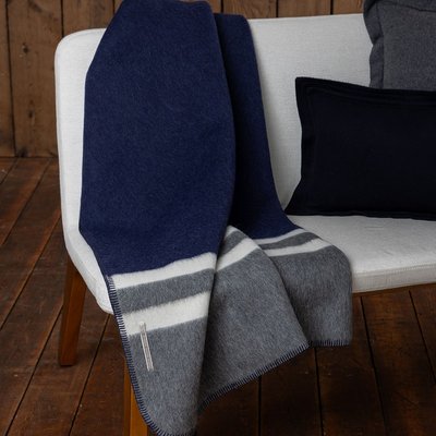 Field Blanket - Navy/Dark Grey/Ivory