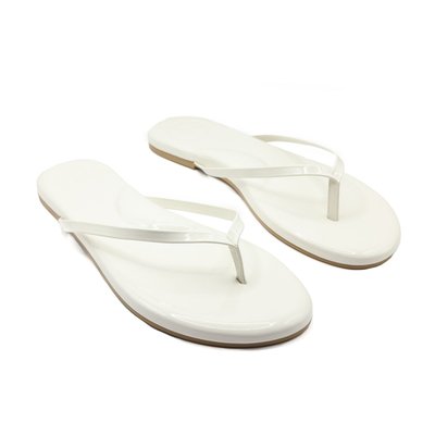 Indie Sandal - Cream Patent Vegan Leather