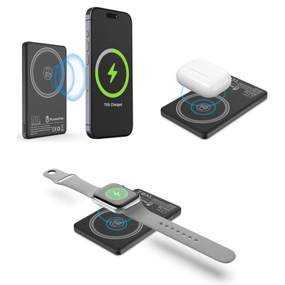 Magnetic Wireless Power Bank - 11 Color Options - Black