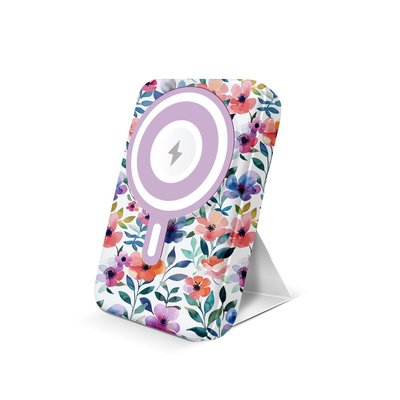 Wireless Charging Battery & Stand - Floral