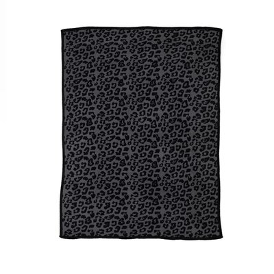 Leopard Throw - Charcoal/Black