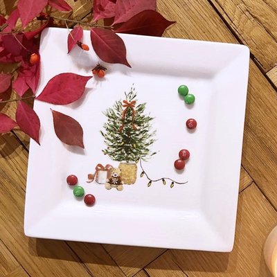 Square Porcelain Tray - Tree