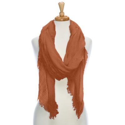 Crinkle Scarf/Shawl - Rust