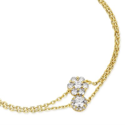 Multi-Chain Floral Halo Bracelet
