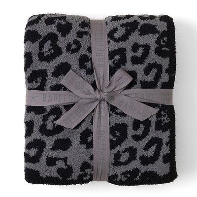 Leopard Throw - Charcoal/Black